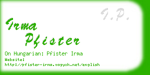 irma pfister business card